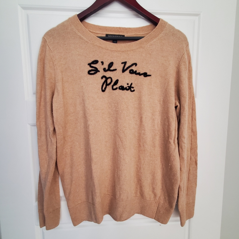 Banana republic Merino wool and cashmere tan sweater. Size L